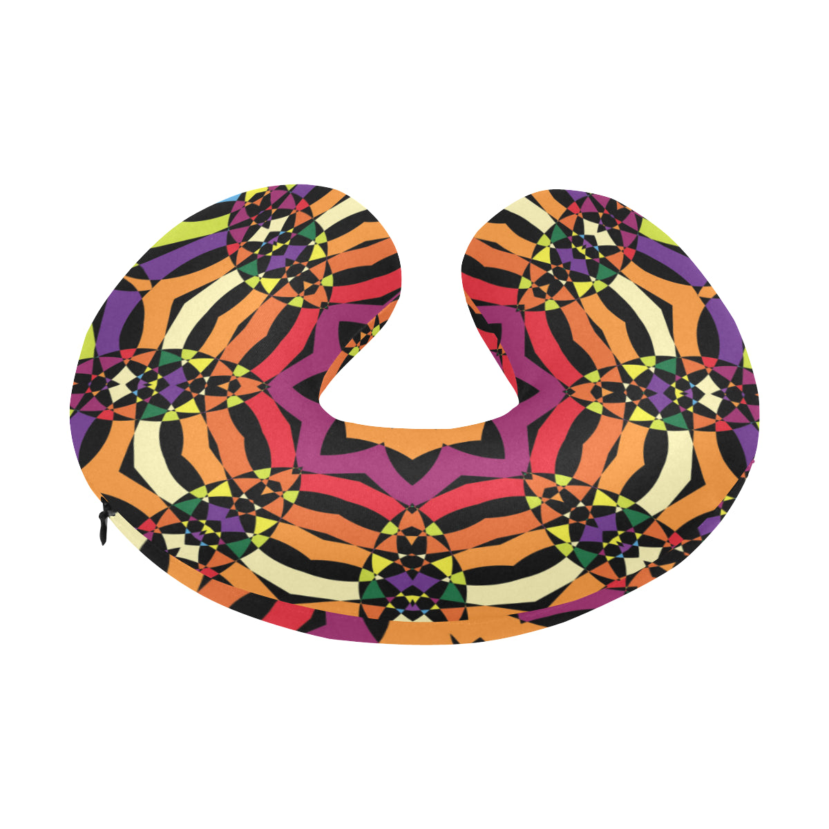 Kaleidoscope Pattern Print Design 01 U-Shaped Travel Neck Pillow