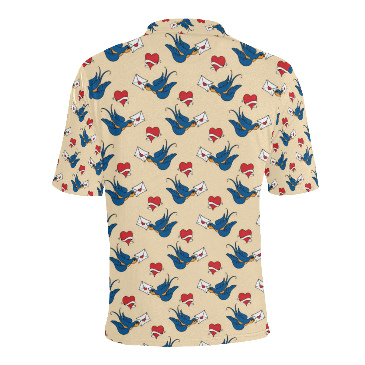 Swallow Bird Pattern Print Design 05 Men Polo Shirt