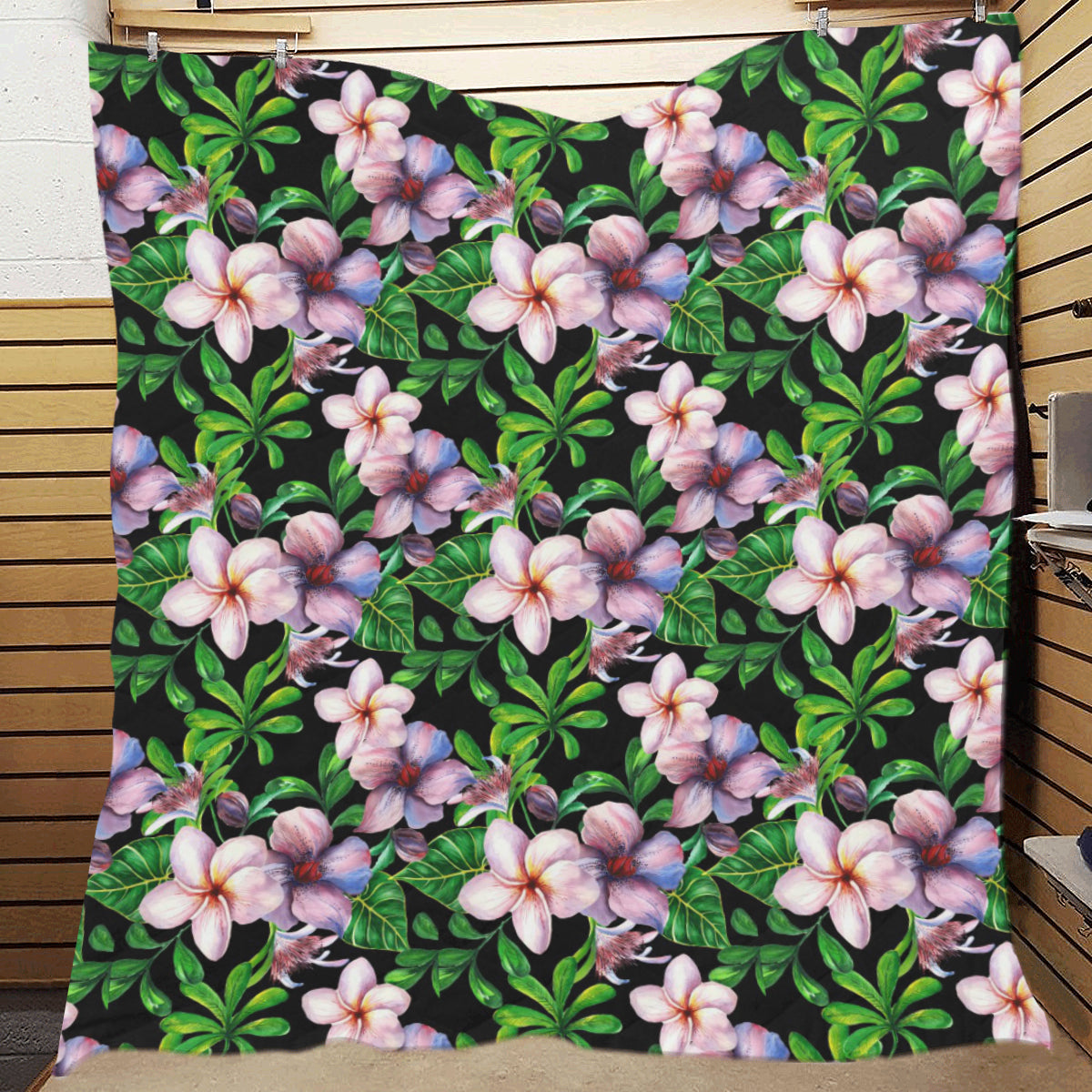 Plumeria Pattern Print Design PM01 Premium Quilt