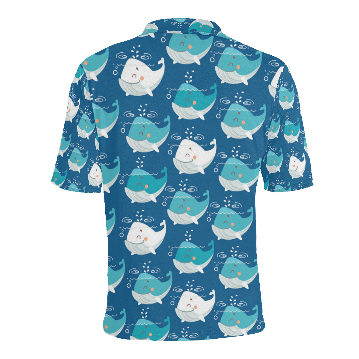 Blue Whale Pattern Print Design 01 Men Polo Shirt