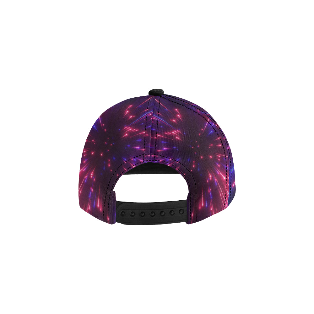 Celestial Purple Blue Neon Speed Light Snapback Cap