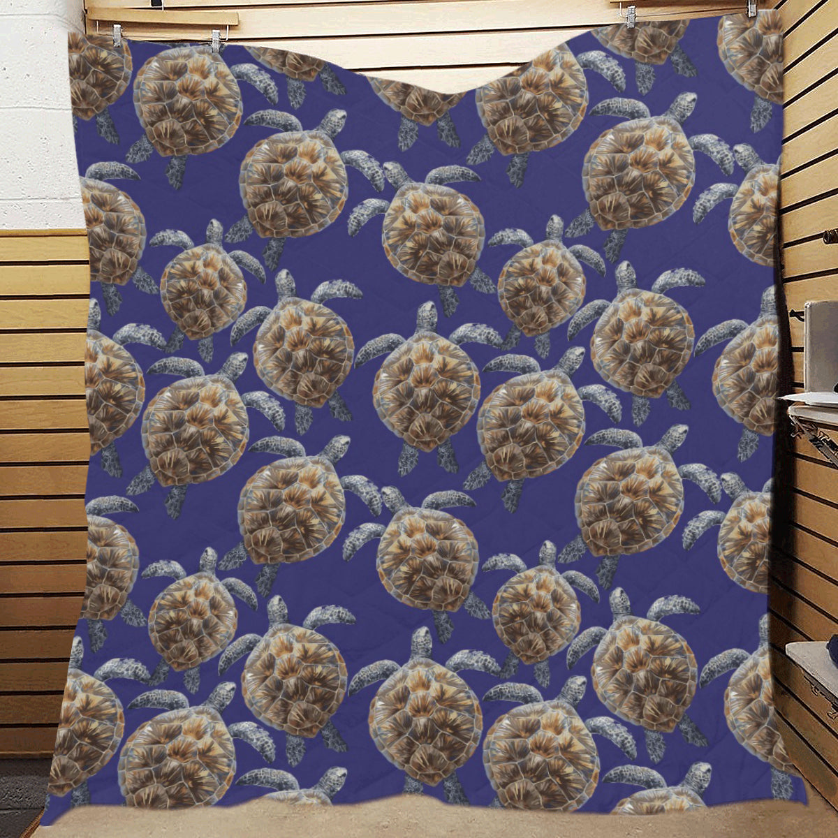 Sea Turtle Pattern Print Design T05 Premium Quilt