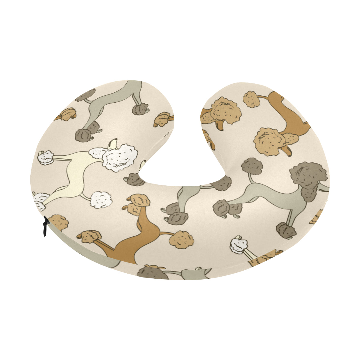 Poodle Pattern Print Design A01 U-Shaped Travel Neck Pillow