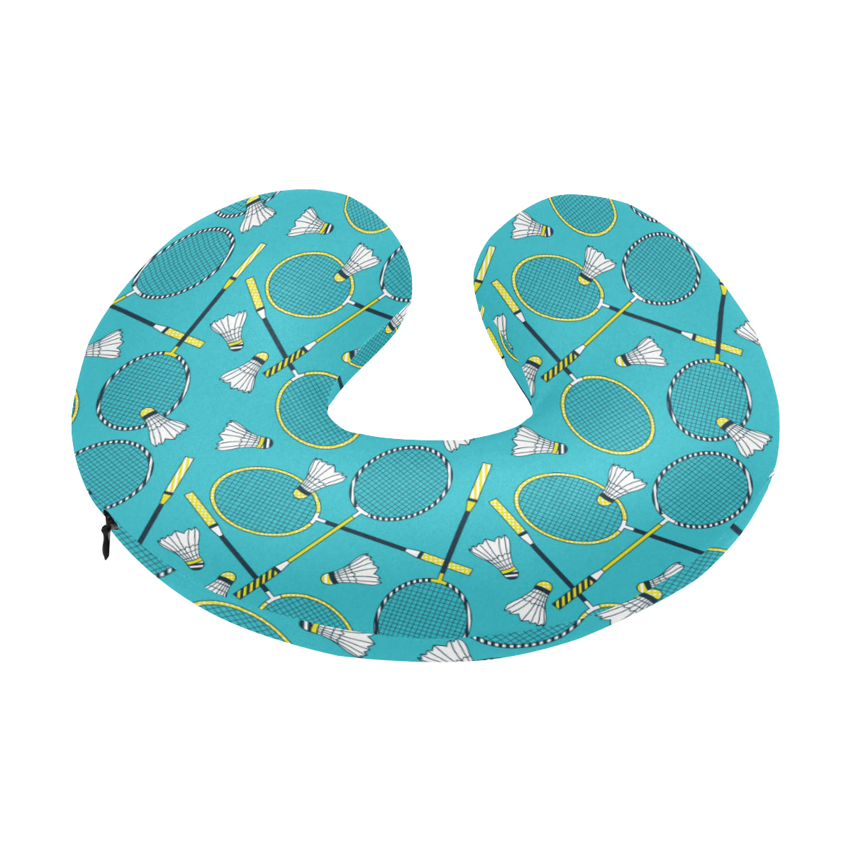 Badminton Pattern Print Design 06 U-Shaped Travel Neck Pillow