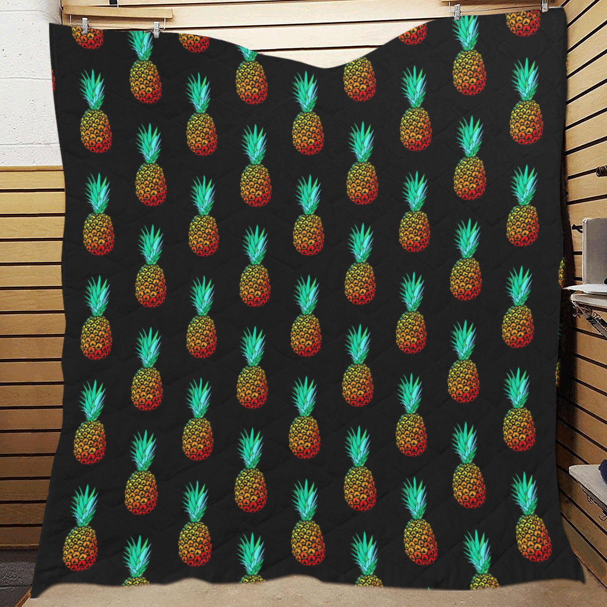 Pineapple Pattern Print Design A05 Premium Quilt