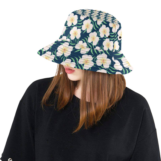 Pink Plumeria Pattern Print Design PM016 Unisex Bucket Hat