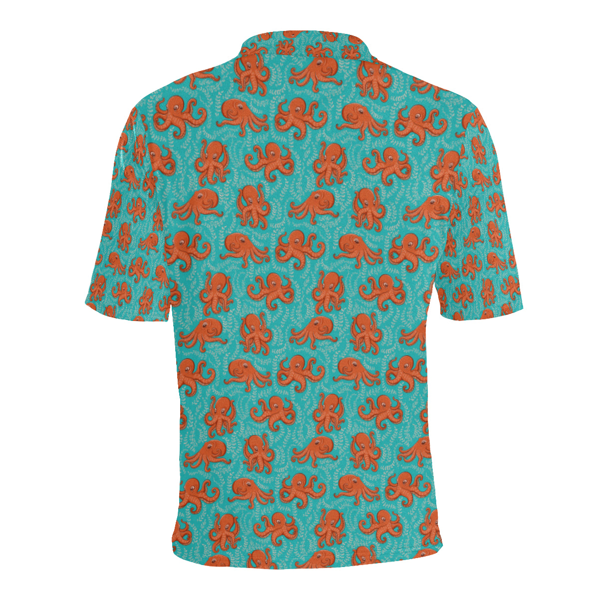 Octopus Cartoon Design Print Themed Men Polo Shirt