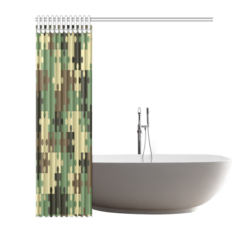 Puzzle Camo Pattern Print Design A03 Shower Curtain