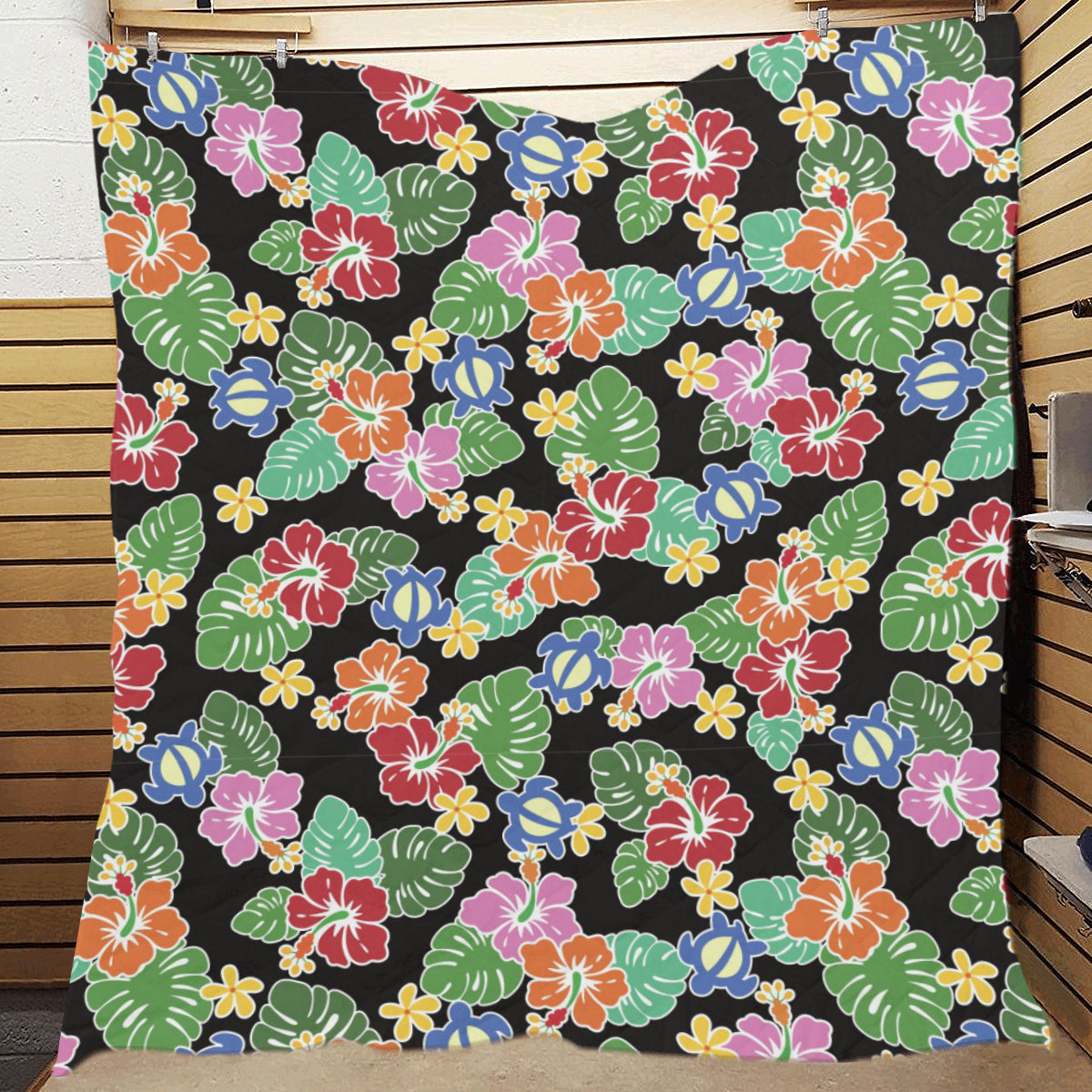 Hawaiian Themed Pattern Print Design H010 Premium Quilt