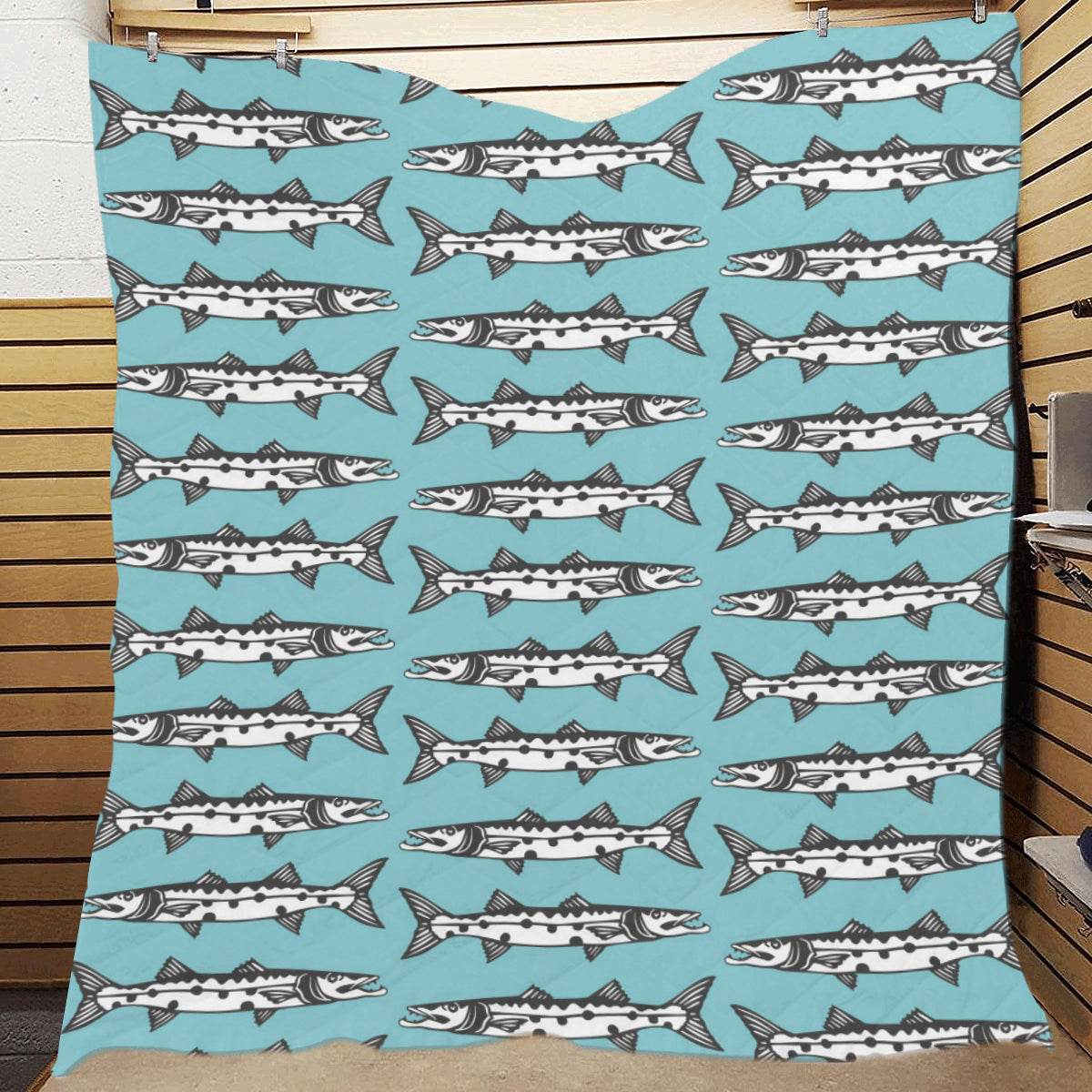Barracuda Pattern Print Design 03 Premium Quilt
