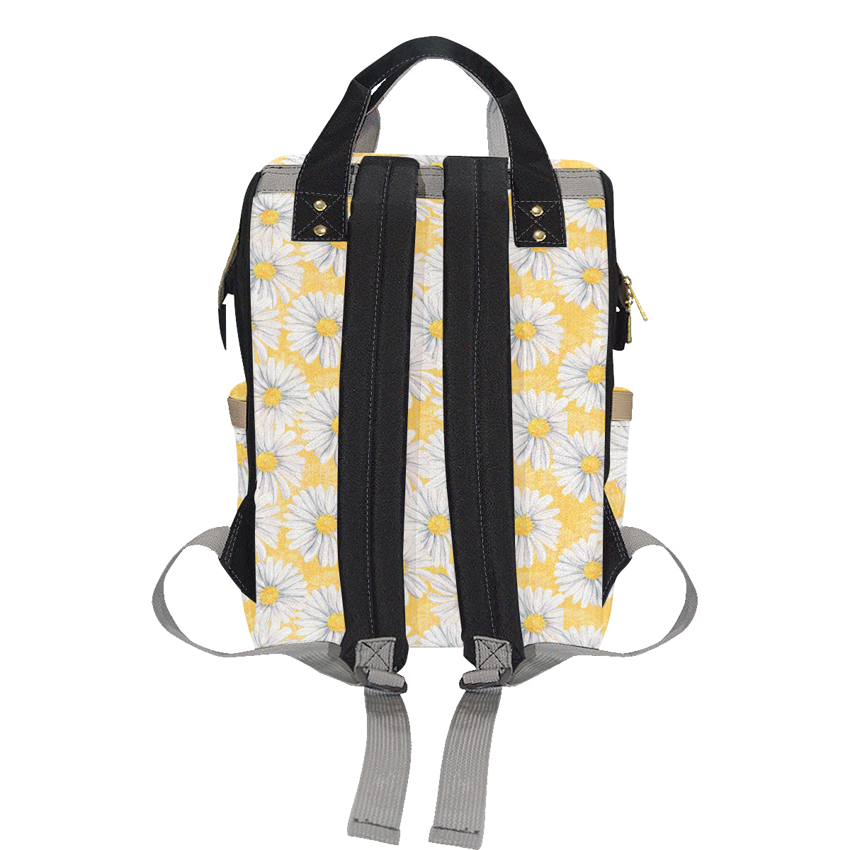 Daisy Yellow Watercolor Print Pattern Diaper Bag Backpack