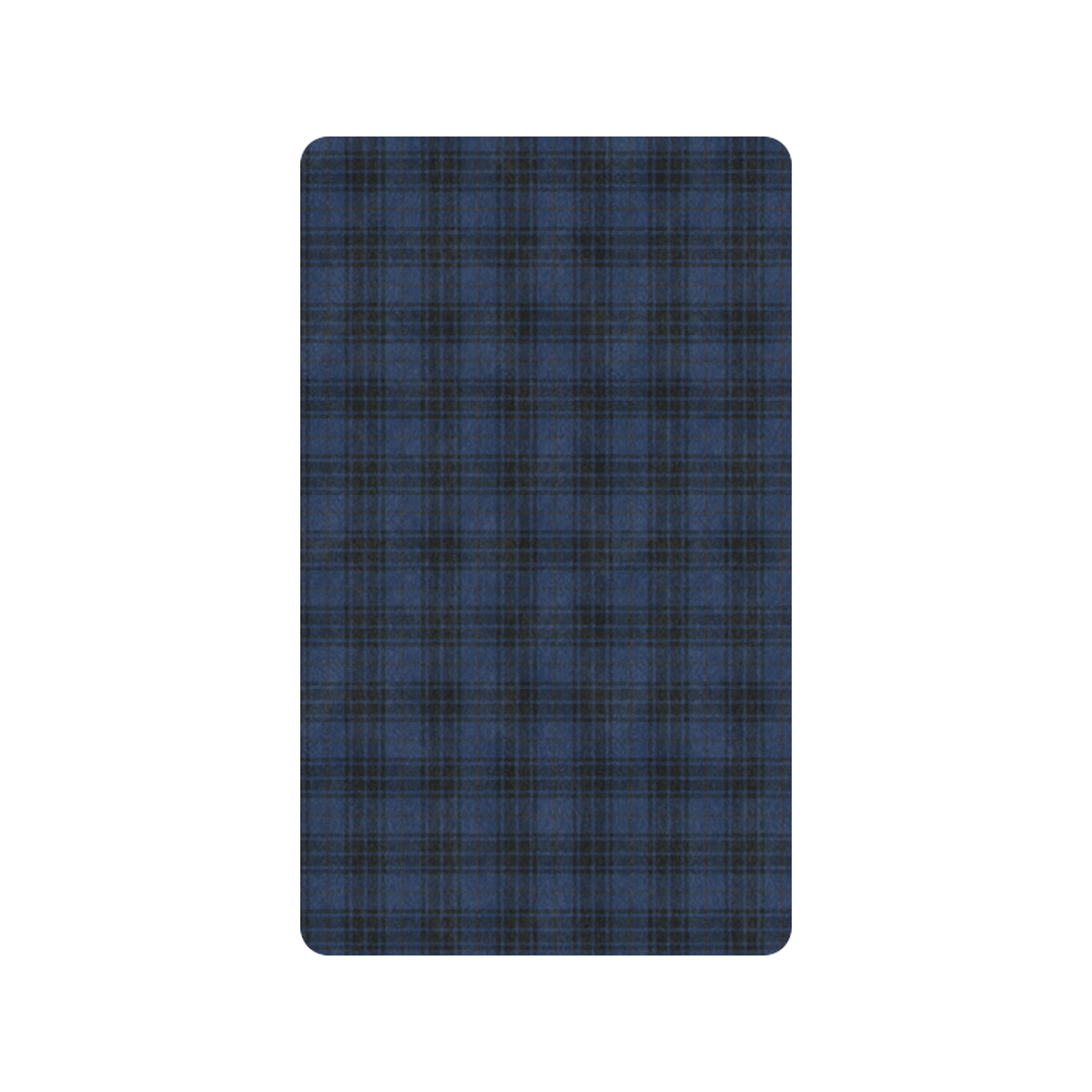Navy Blue Tartan Plaid Pattern Rubber Doormat