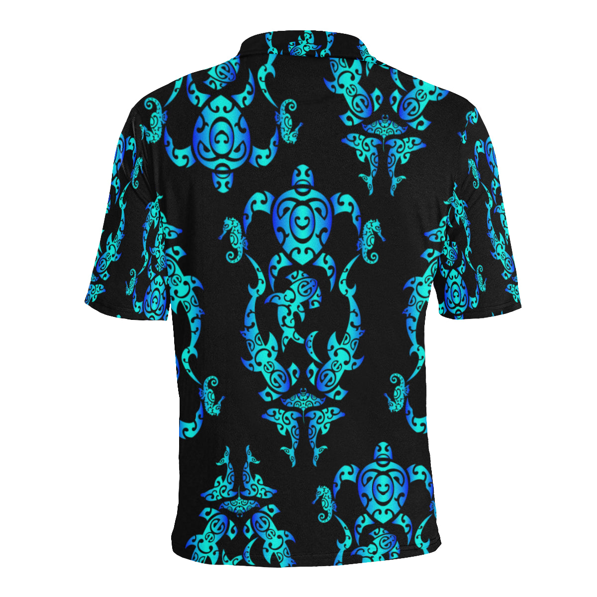 Sea turtle Polynesian Tribal Hawaiian Men Polo Shirt