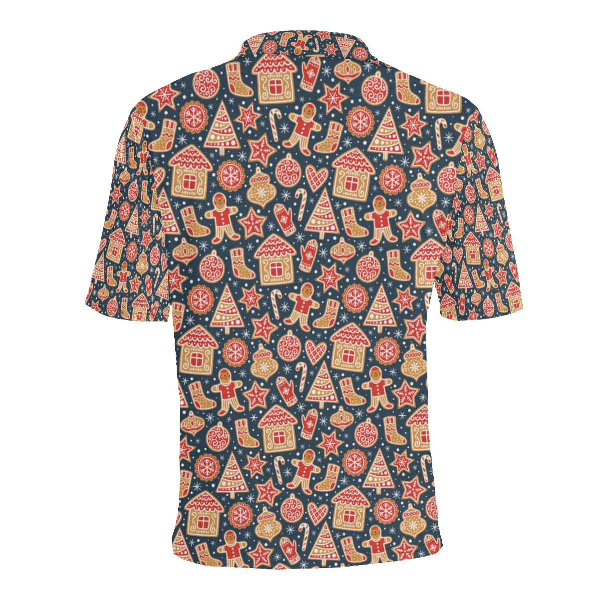 Gingerbread Pattern Print Design 03 Men Polo Shirt