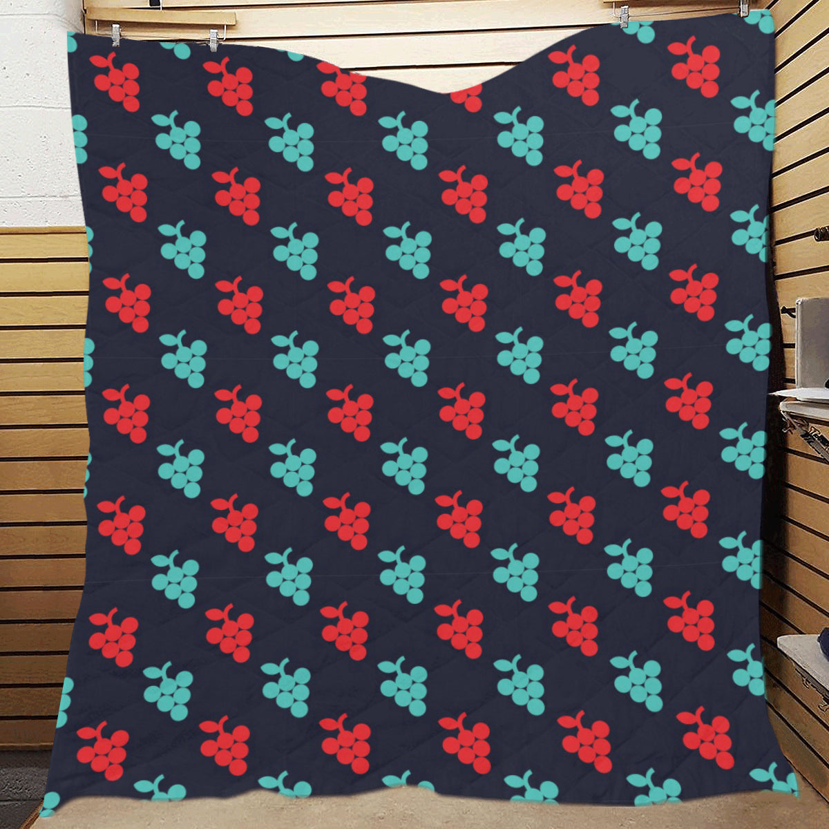 Grape Pattern Print Design GP07 Premium Quilt