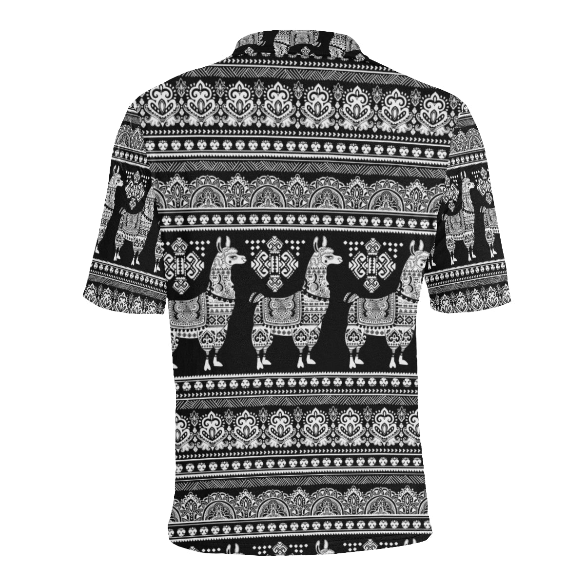 Llama Aztec Style Pattern Print Design 01 Men Polo Shirt