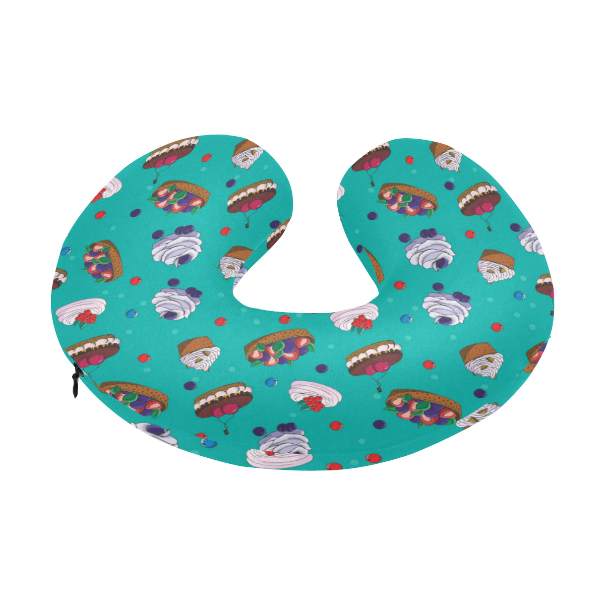 Cake Pattern Print Design 07 U-Shaped Travel Neck Pillow
