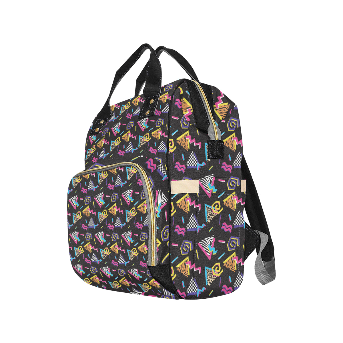 80s Pattern Print Design 3 Diaper Bag Backpack