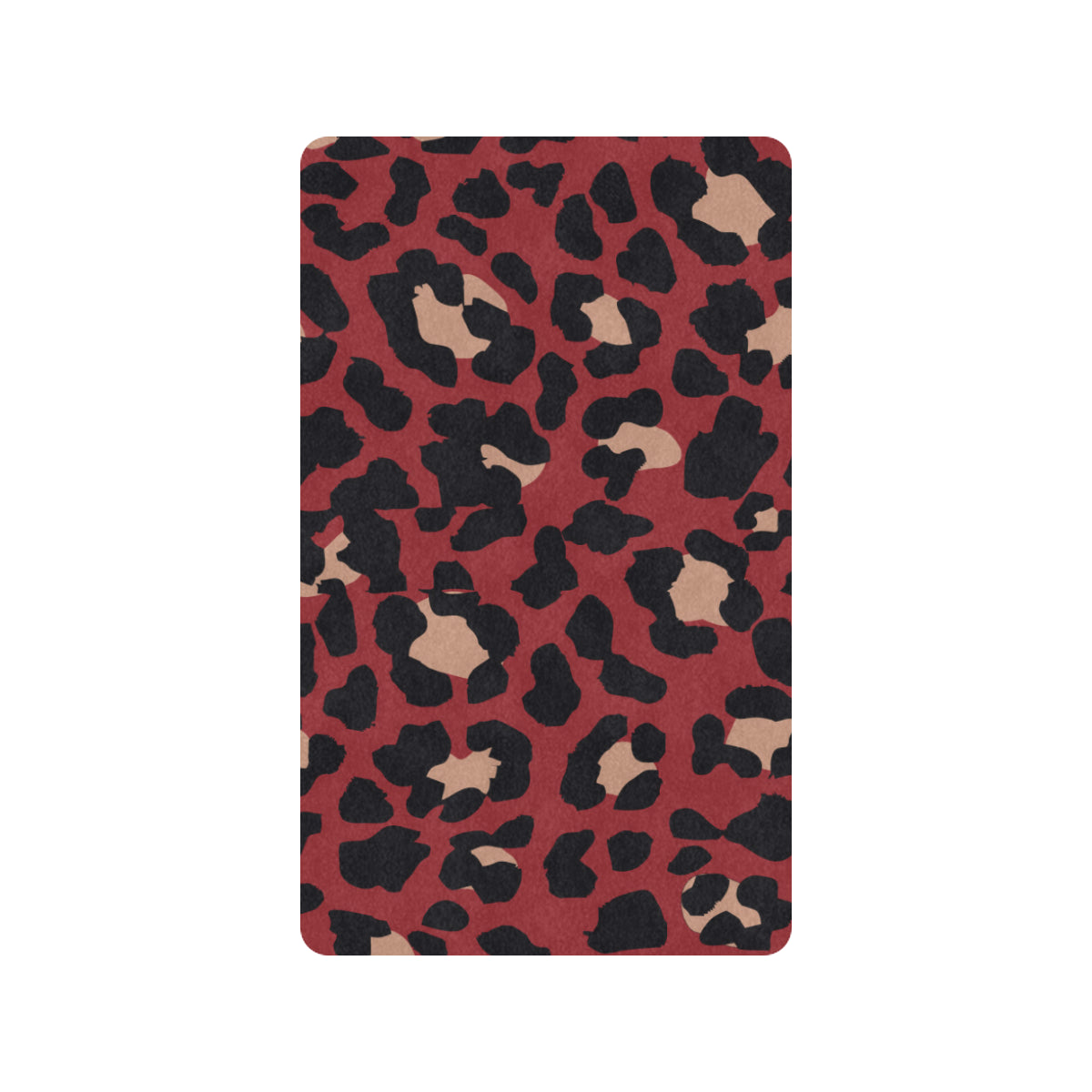 Cheetah Red Print Pattern Rubber Doormat