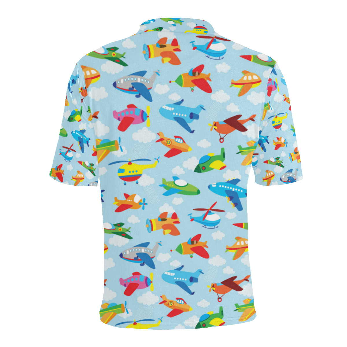 Airplane Colorful Pattern Print Design 01 Men Polo Shirt