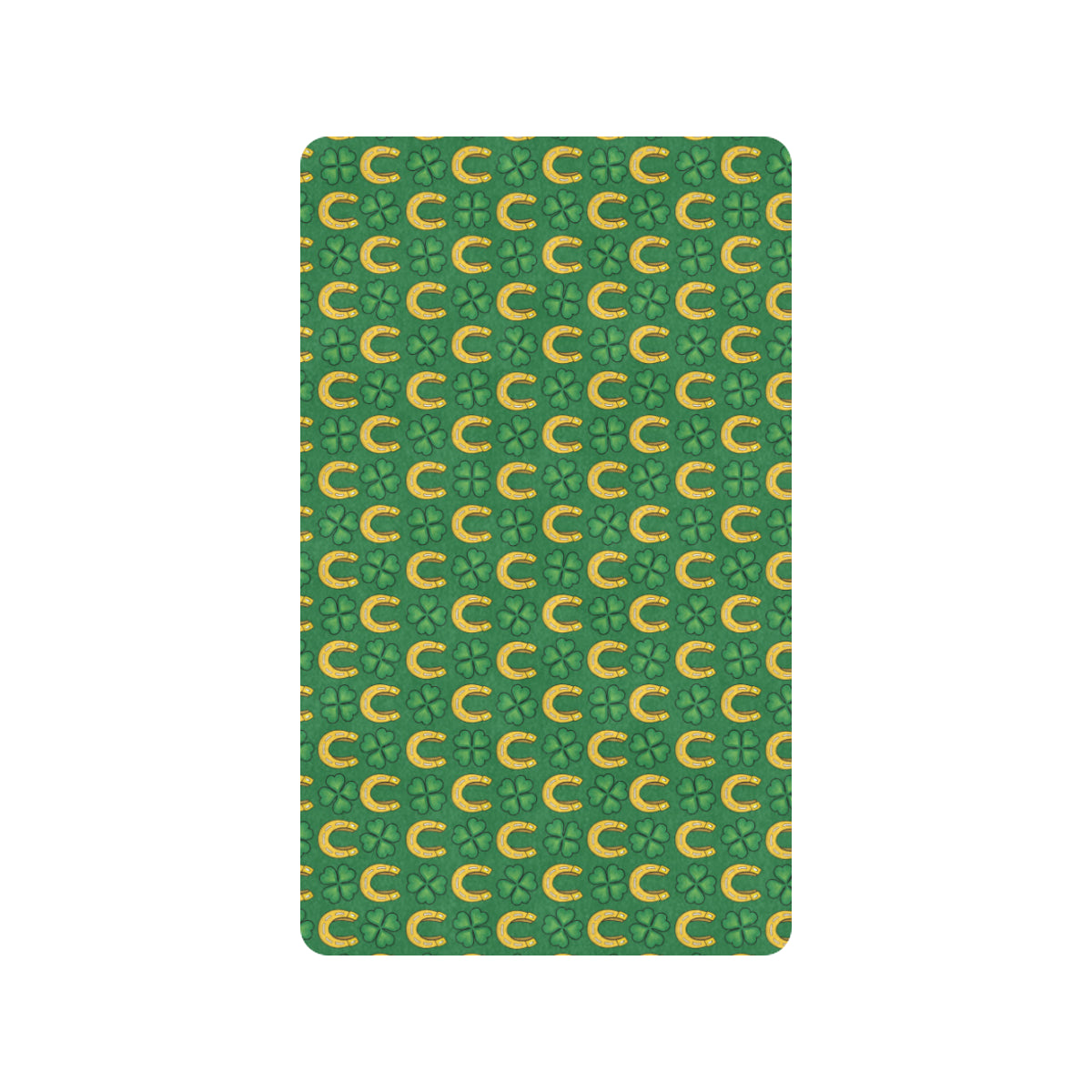 Shamrock Horseshoes Print Pattern Rubber Doormat