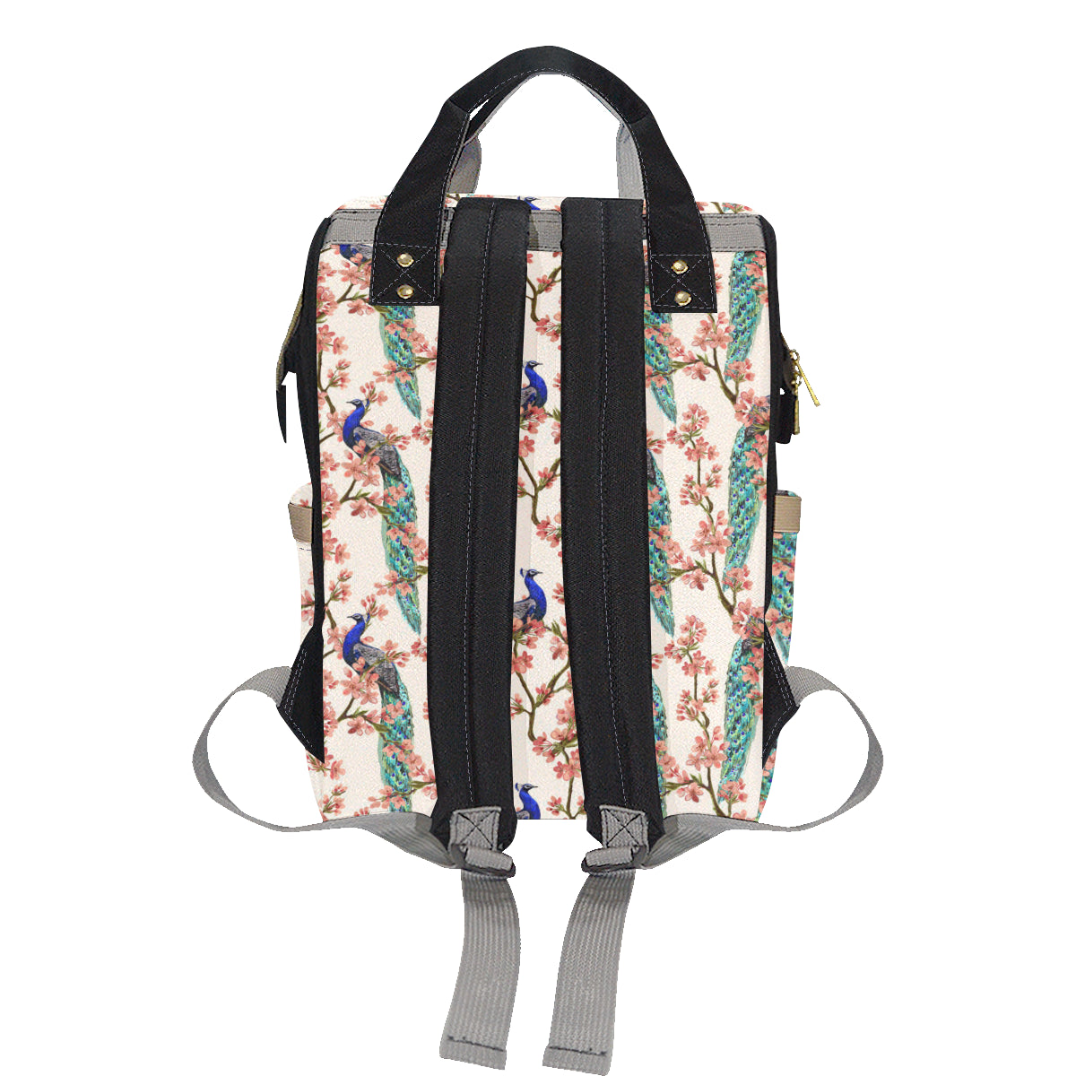 Cherry Blossom Peacock Diaper Bag Backpack