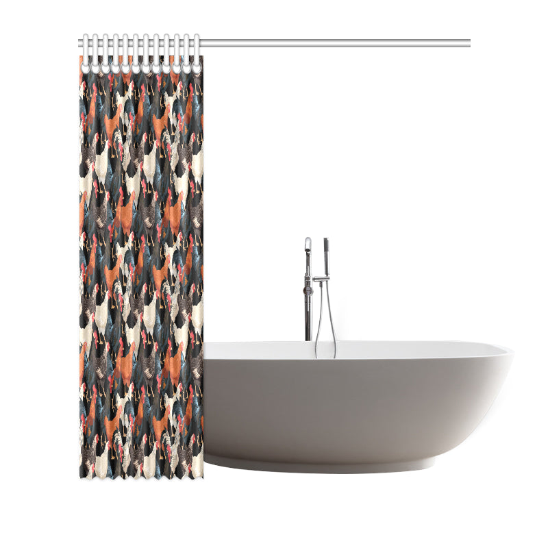 Chicken Print Pattern Shower Curtain
