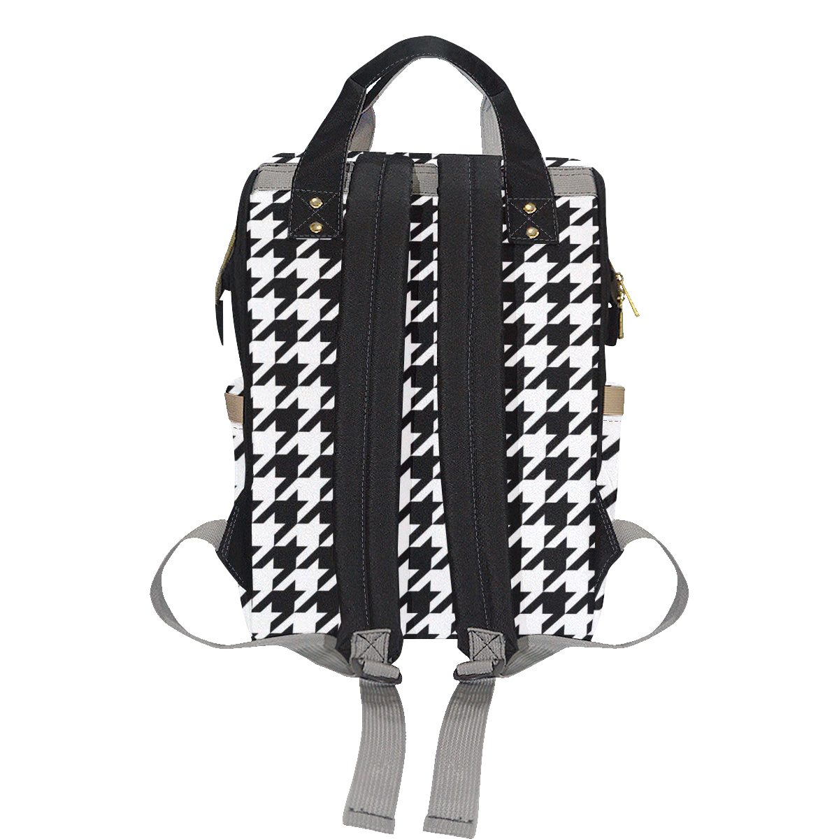 Houndstooth Black White Pattern Print Design 05 Diaper Bag Backpack