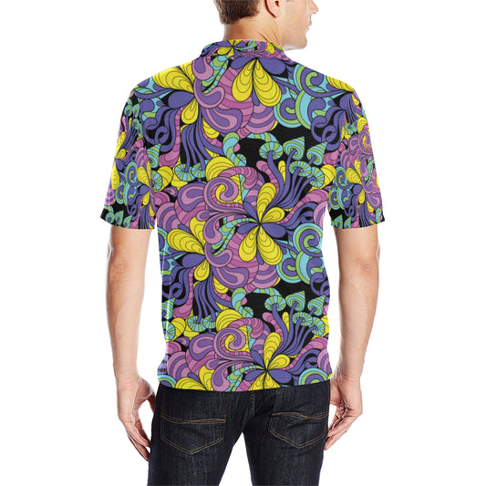 Psychedelic Pattern Print Design A04 Men Polo Shirt