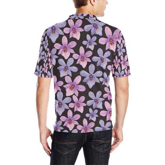 Orchid Pattern Print Design OR08 Men Polo Shirt