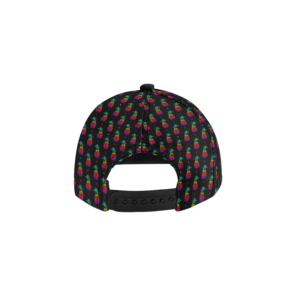 Pineapple Rainbow Dot Print Snapback Cap