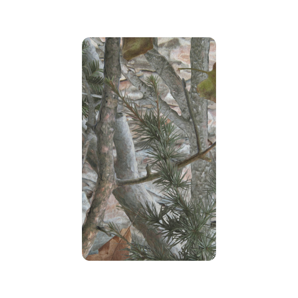 Camo Realistic Tree Forest Pattern Rubber Doormat