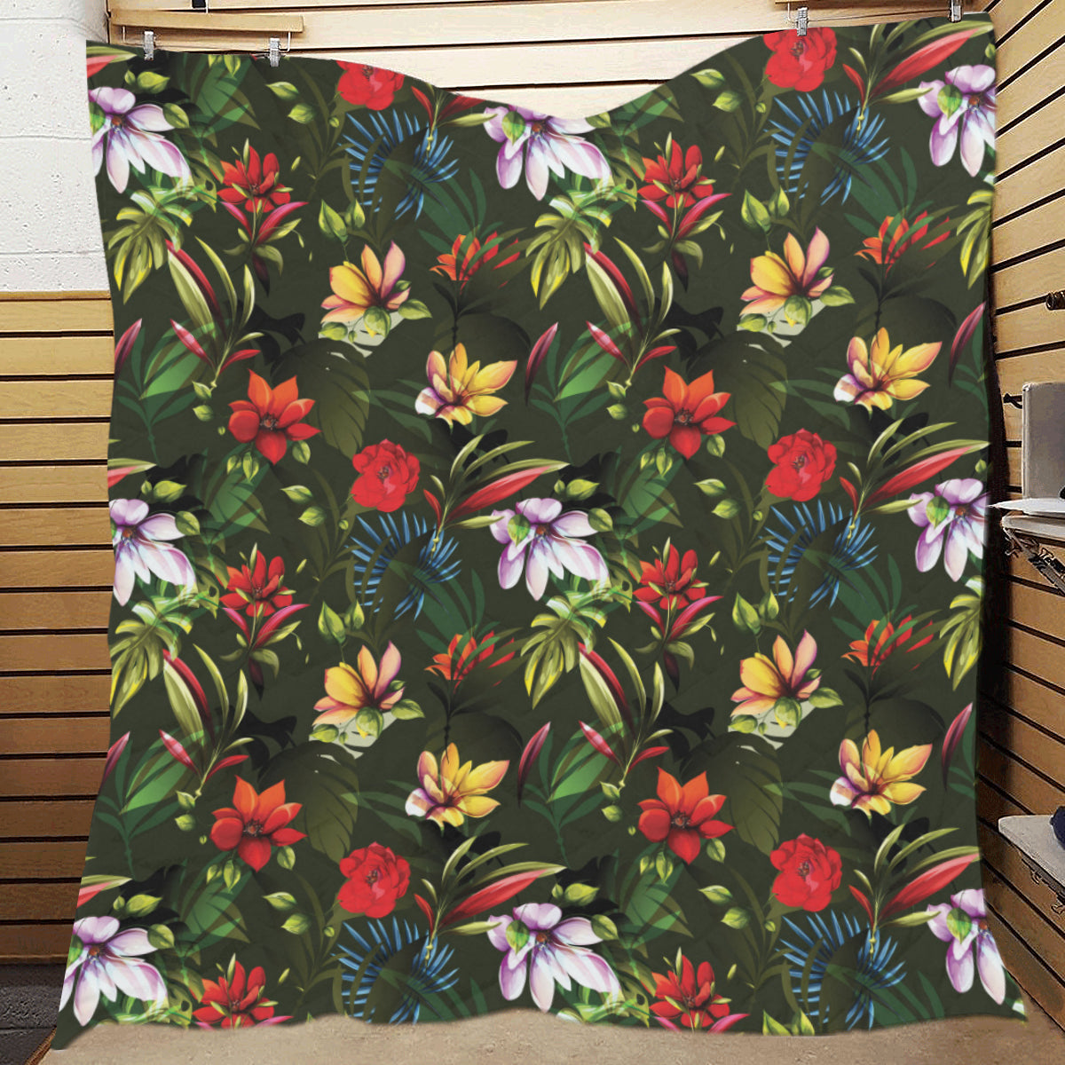 Magnolia Pattern Print Design 02 Premium Quilt