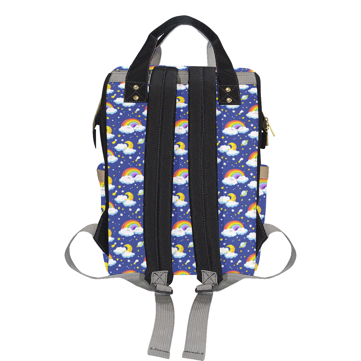 Rainbow Space Design Print Diaper Bag Backpack