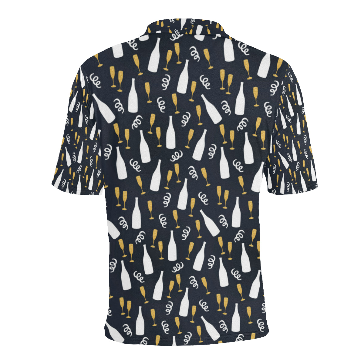Champagne Pattern Print Design 01 Men Polo Shirt