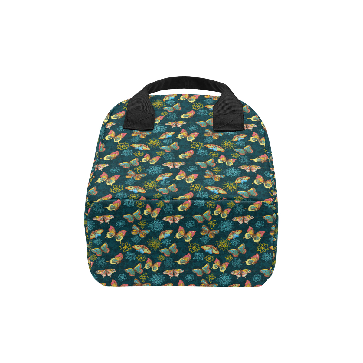 Butterfly Hand Draw Print Pattern Insulated Lunch Bag