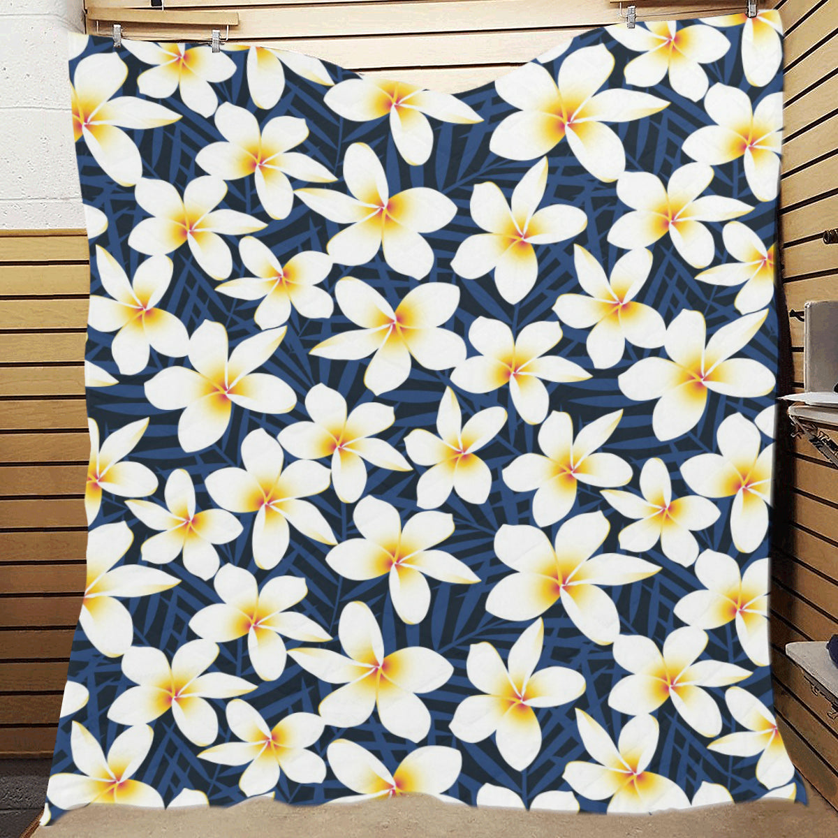 Plumeria Pattern Print Design PM026 Premium Quilt