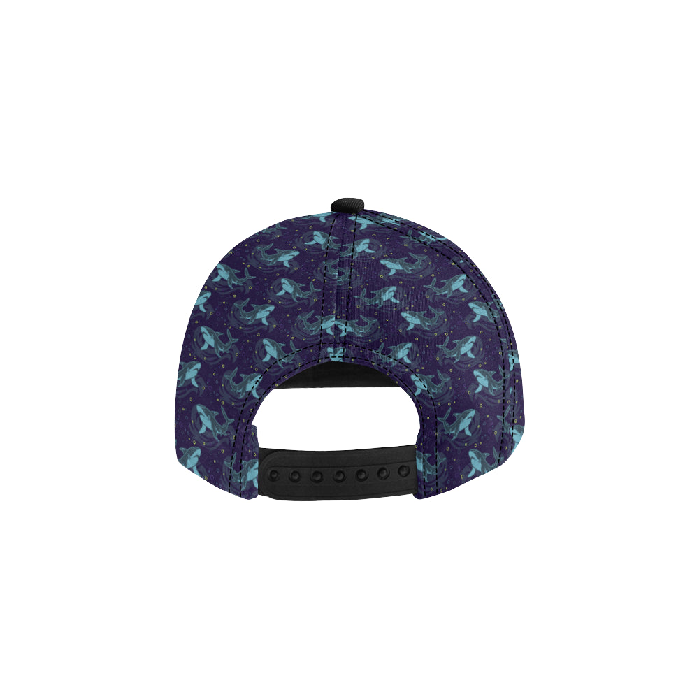 Shark Themed Print Snapback Cap