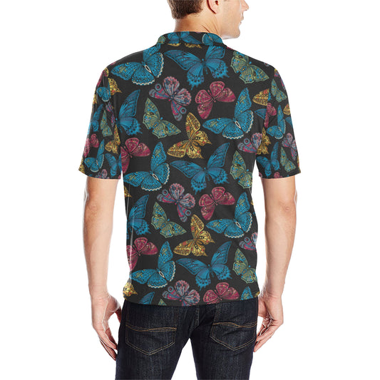 Butterfly Mandala Style Men Polo Shirt
