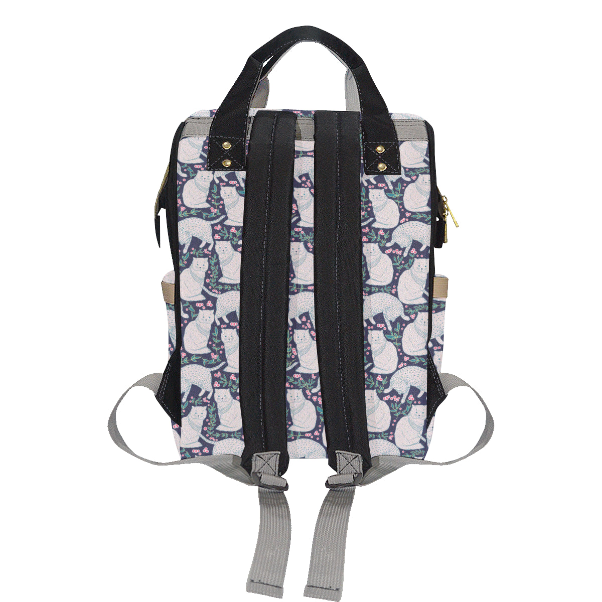 Cat Pattern Print Design 06 Diaper Bag Backpack