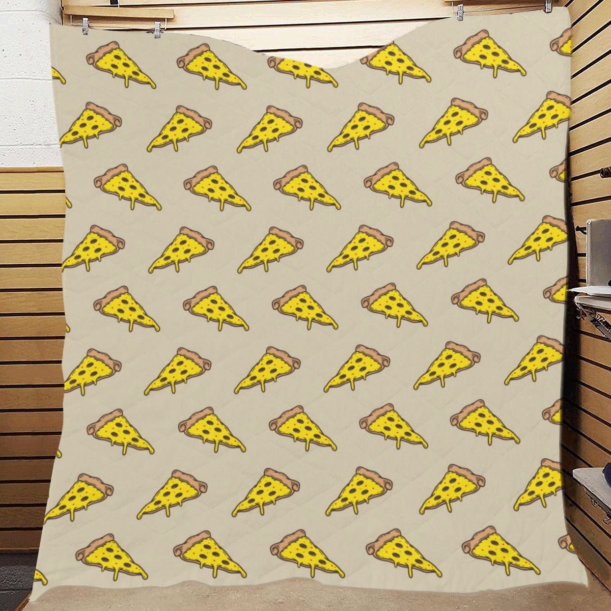 Pizza Pattern Print Design A04 Premium Quilt