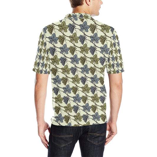 Grape Pattern Print Design GP03 Men Polo Shirt