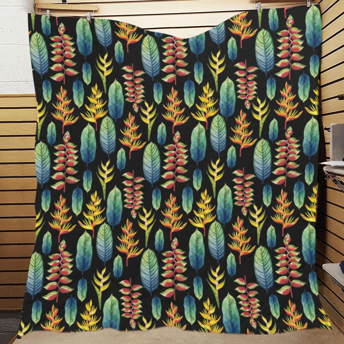 Heliconia Pattern Print Design HL03 Premium Quilt