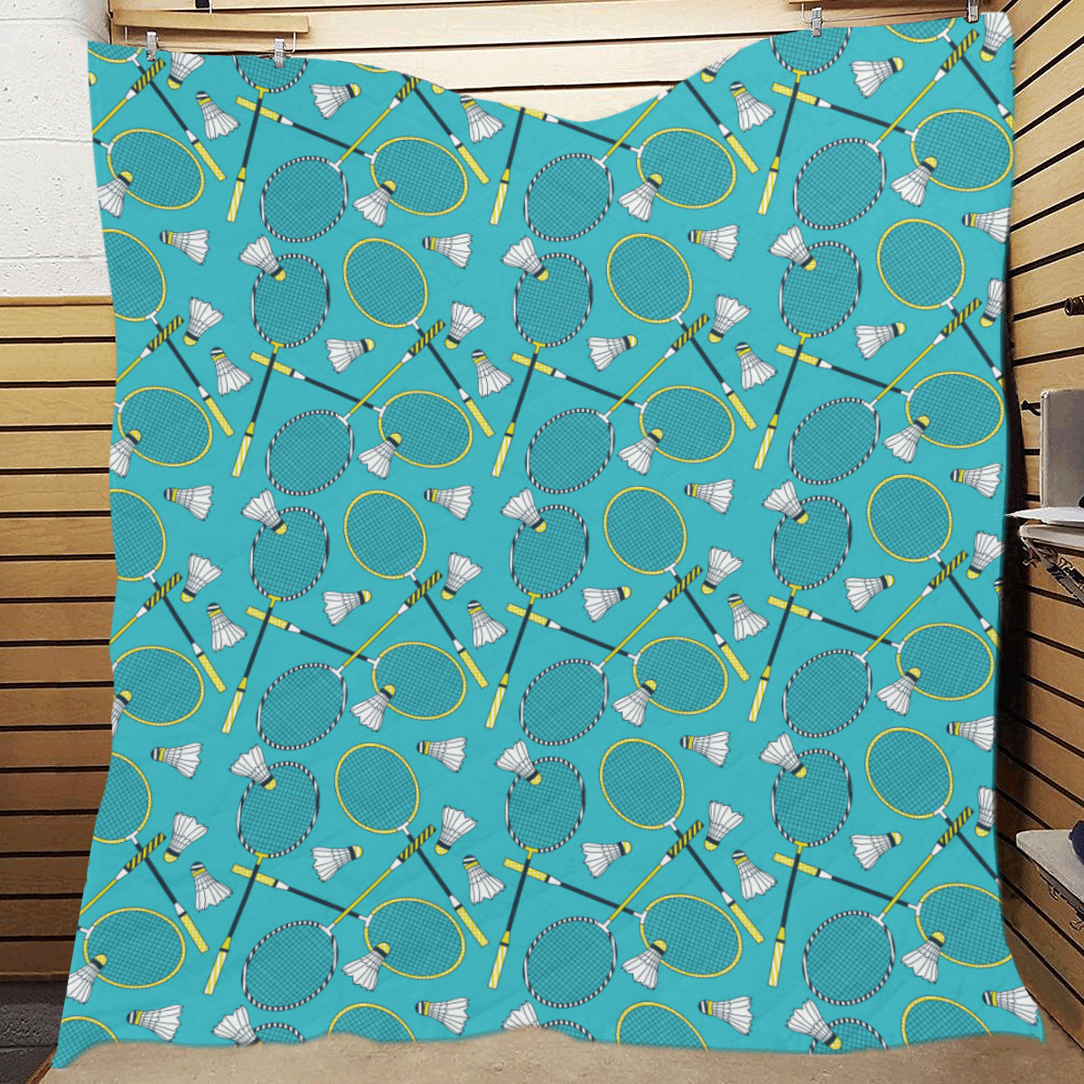 Badminton Pattern Print Design 06 Premium Quilt