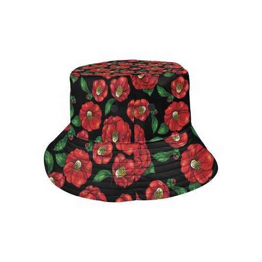Camellia Pattern Print Design CM07 Unisex Bucket Hat