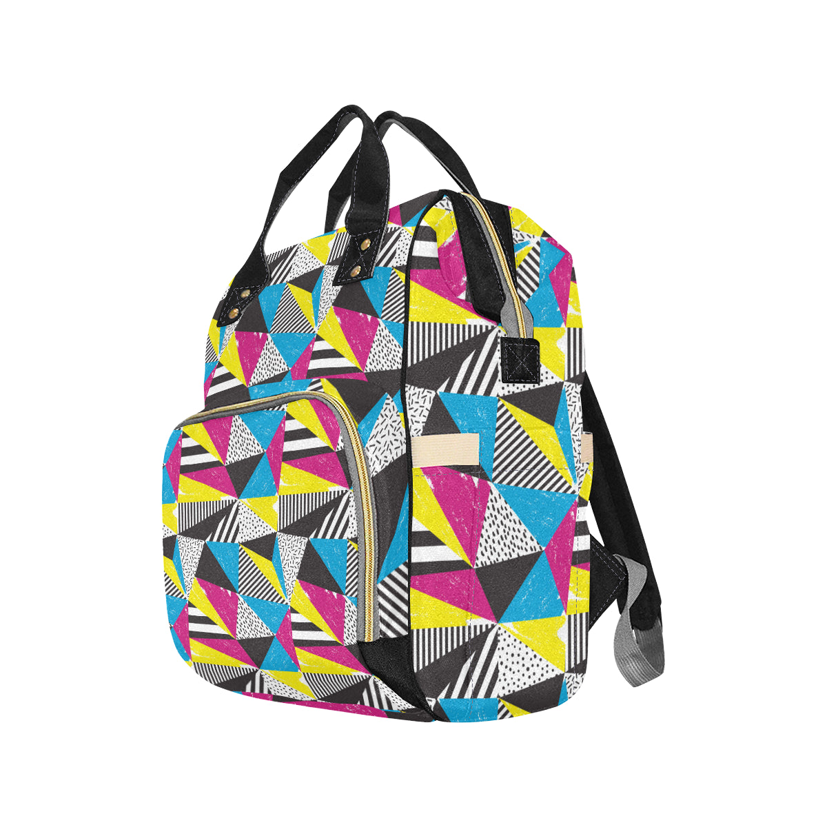 80s Pattern Print Design 2 Diaper Bag Backpack