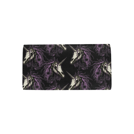 Unicorn Skull head Women's Trifold Wallet