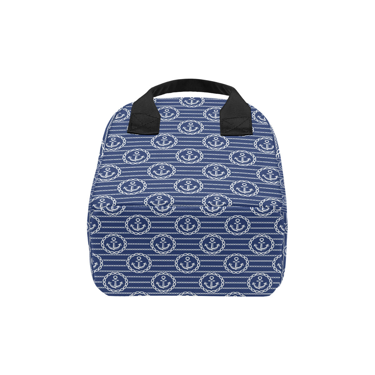 Anchor Stripe Pattern Insulated Lunch Bag