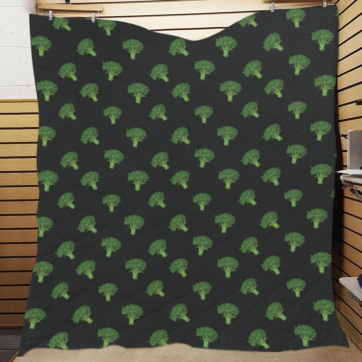 Broccoli Pattern Print Design 04 Premium Quilt
