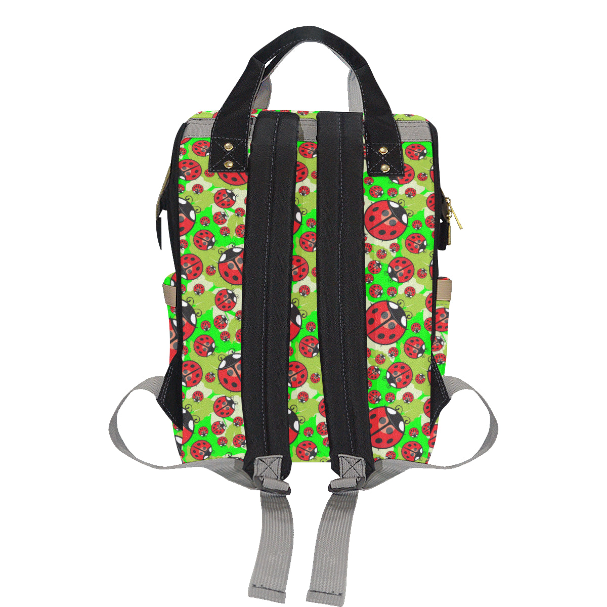 Ladybug with Leaf Print Pattern Diaper Bag Backpack
